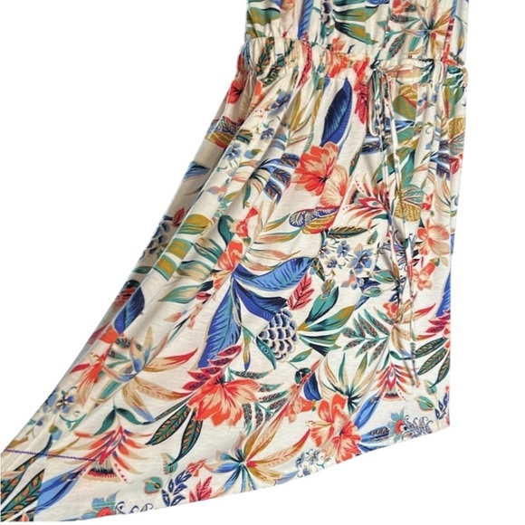 WEST LOOP ,floral tank midi summer dress,multicolor,cinched tie waist ,NWT, XL, - Picture 4 of 8